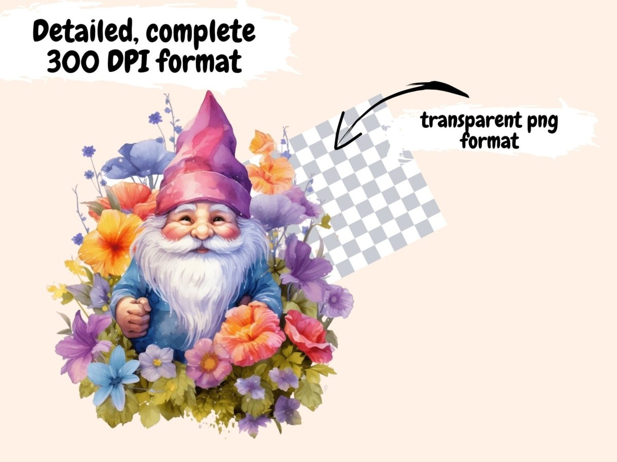 Garden Gnomes Watercolor Clipart fairytale clipart - Wonders Artist