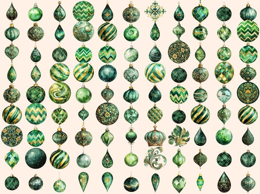 Clipart Acquerello Ornamenti della Foresta Dorata