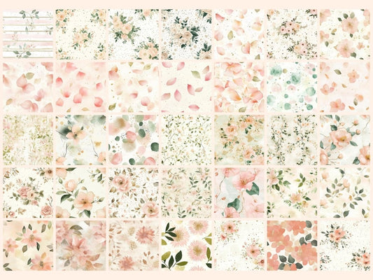 Carta Digitale con Motivo Senza Giunture Petali Dorati