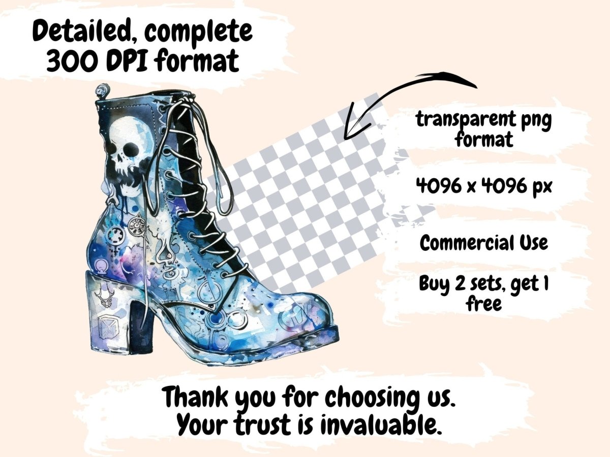 Gothic High Heels Watercolor Clipart emo clipart - Wonders Artist