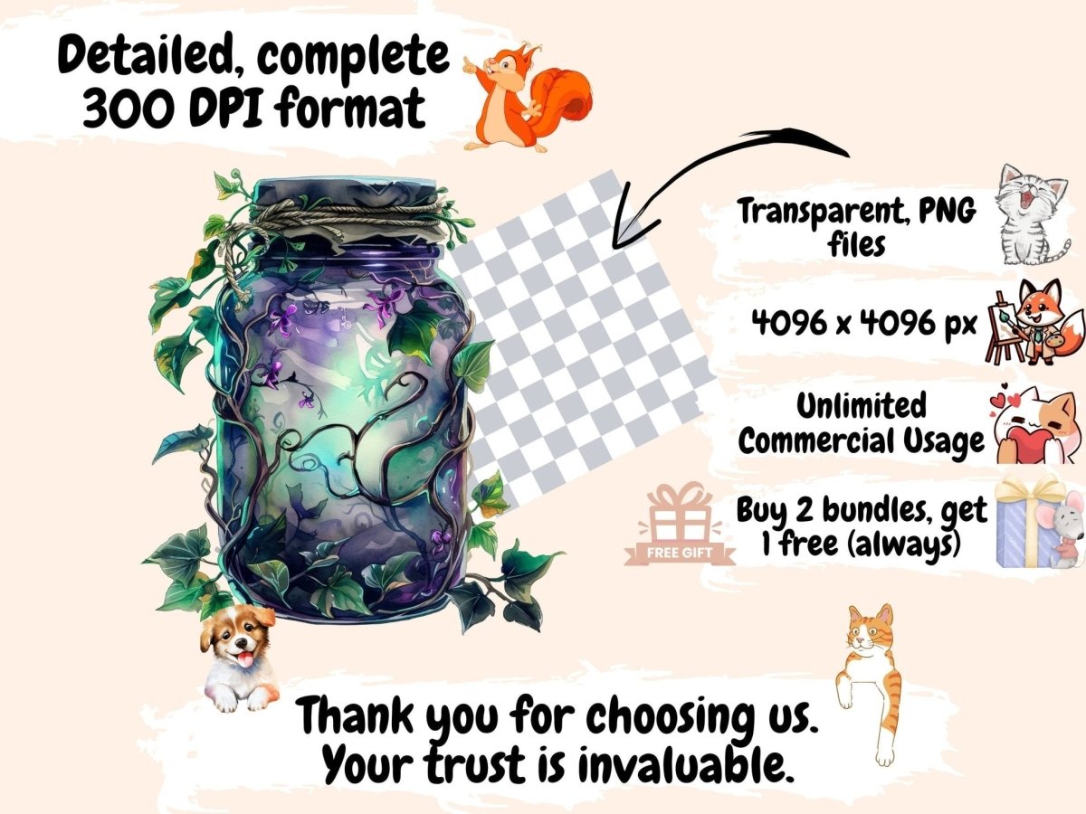 Gothic Jars Watercolor Clipart black clipart - Wonders Artist