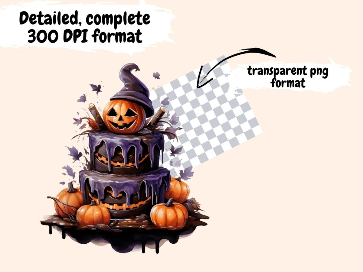 Halloween Cakes Watercolor Clipart bewitching clipart - Wonders Artist