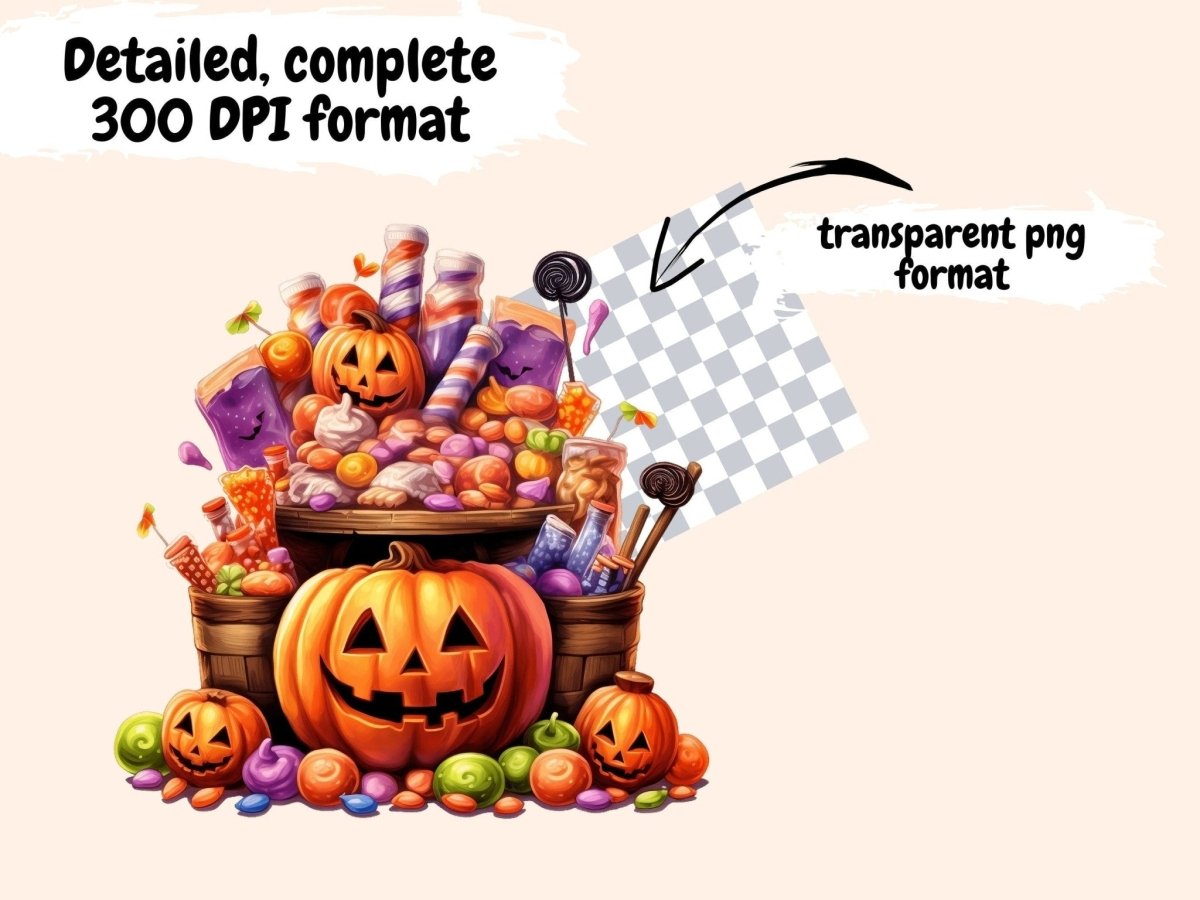 Halloween Candies Watercolor Clipart candy clipart - Wonders Artist