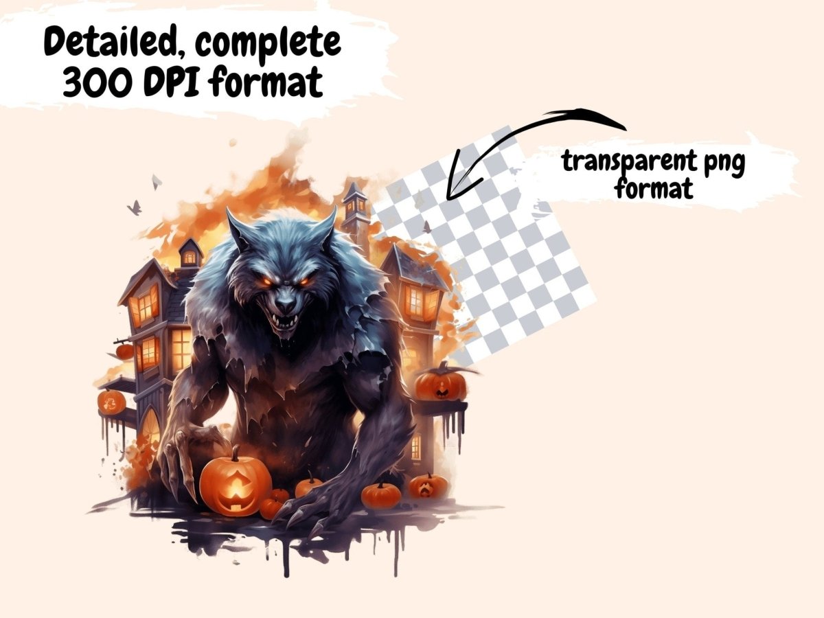 Halloween Monsters Watercolor Clipart eerie clipart - Wonders Artist