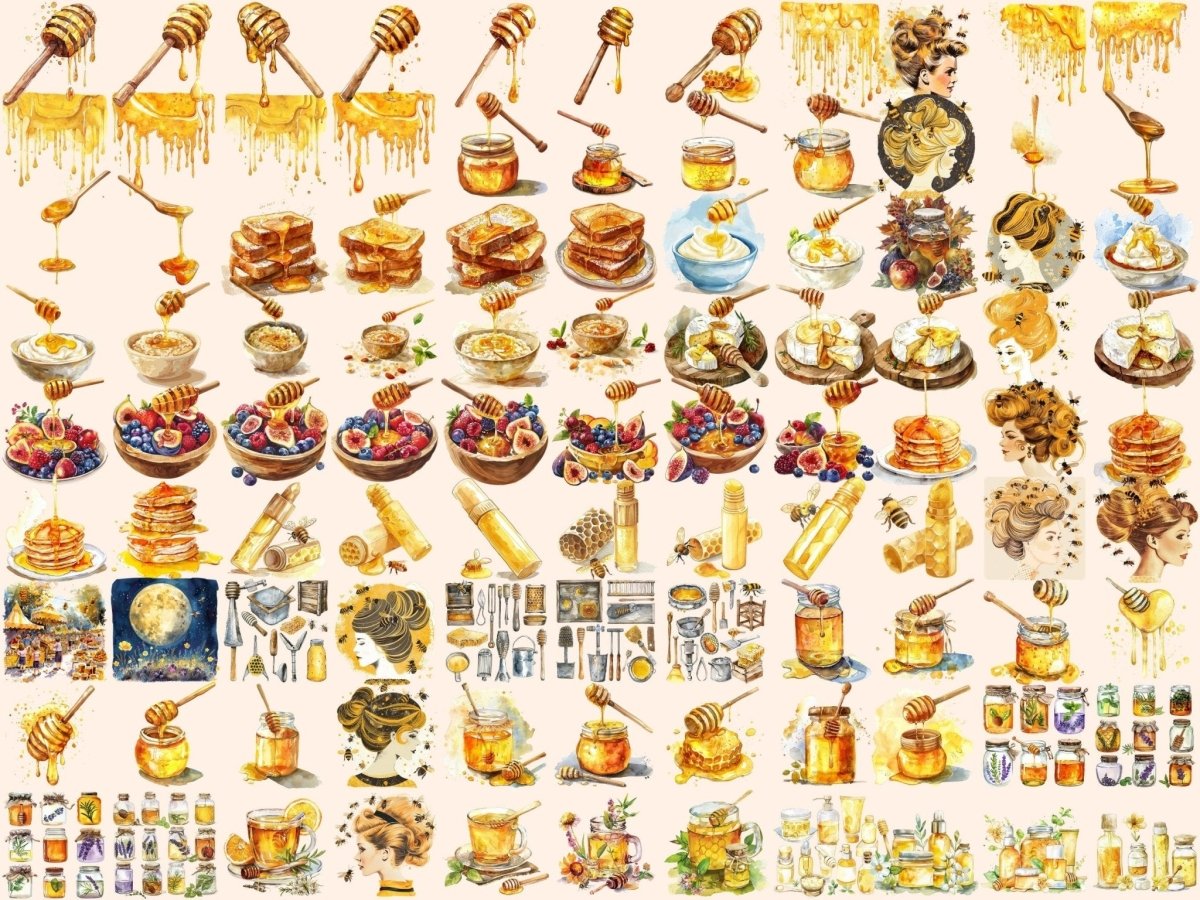 Honey Watercolor Clipart bee clipart - Wonders Artist