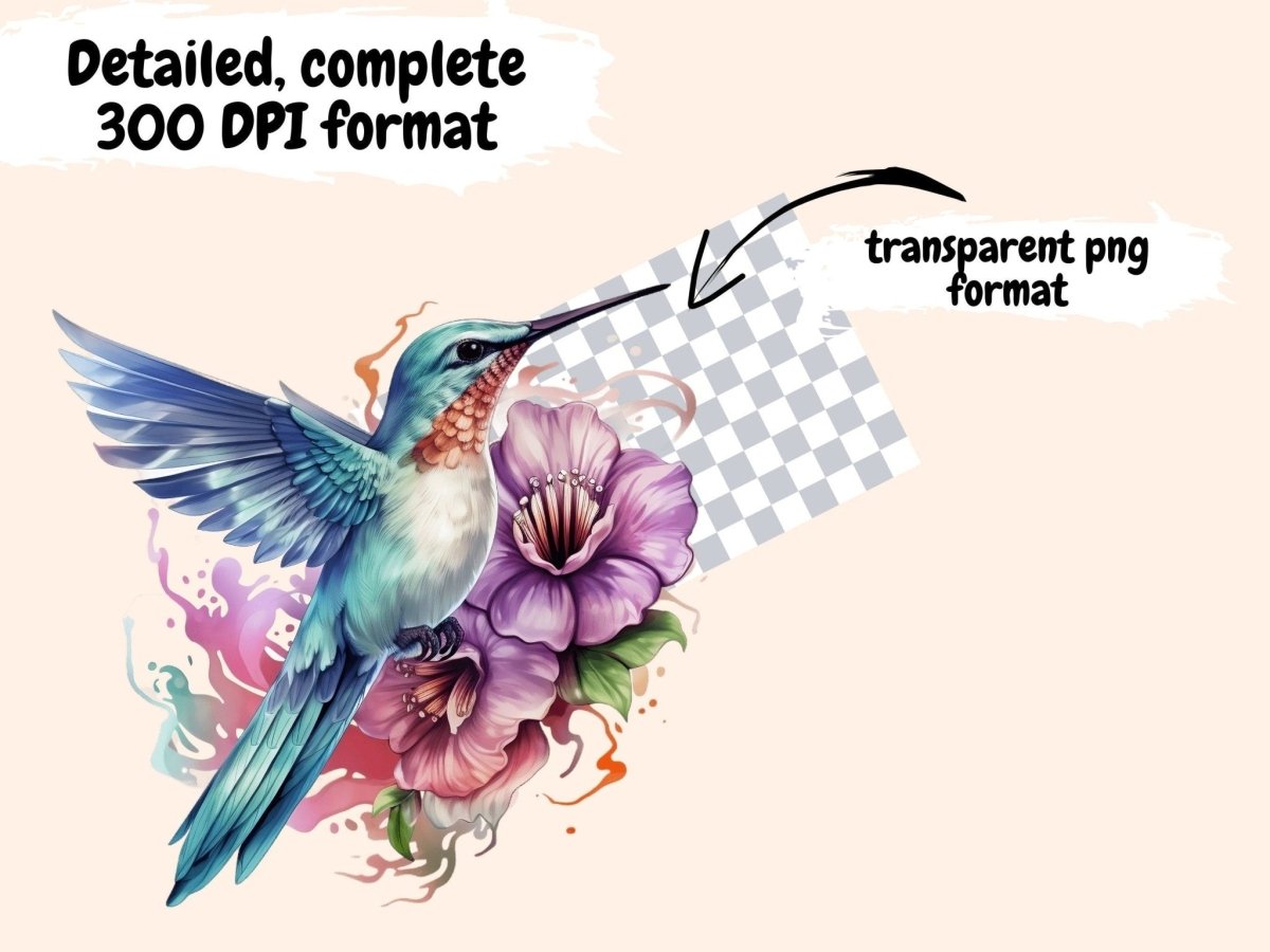 Hummingbirds Watercolor Clipart bird printables - Wonders Artist