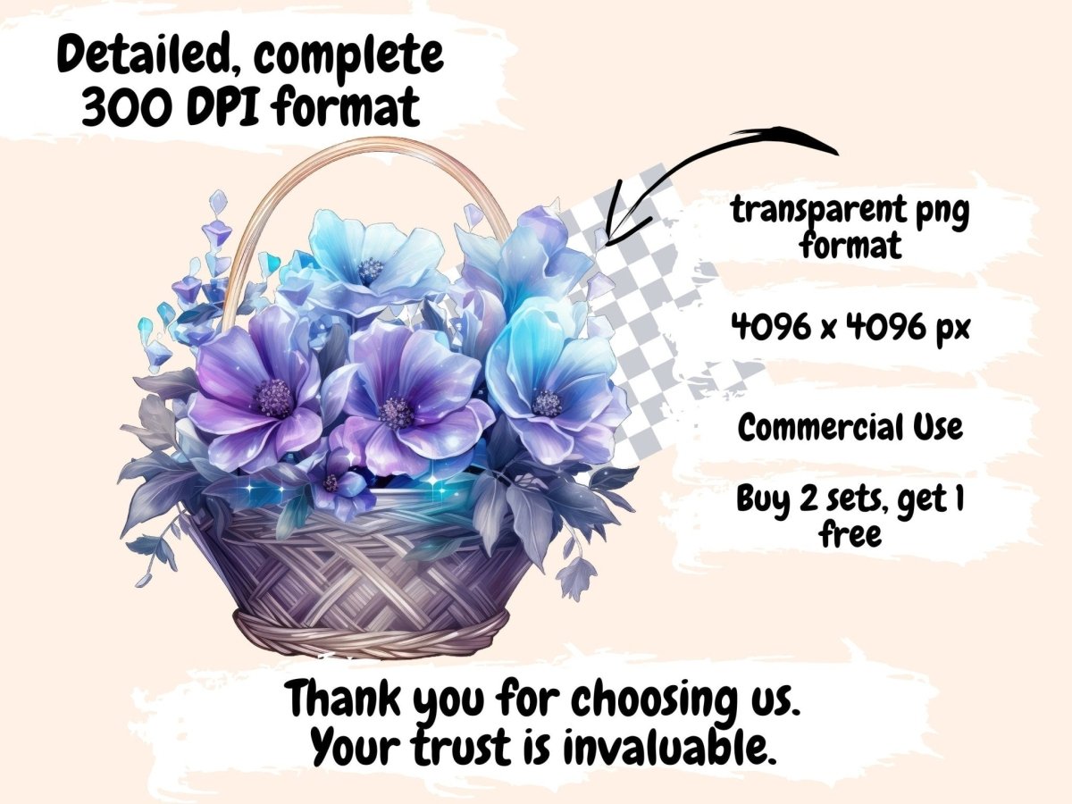 Iridescent Flowers Watercolor Clipart beautiful flowers - Wonders Artist