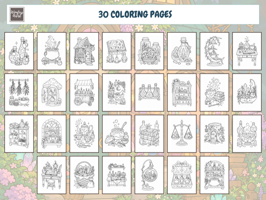 Magical Potion Shop Coloring Book