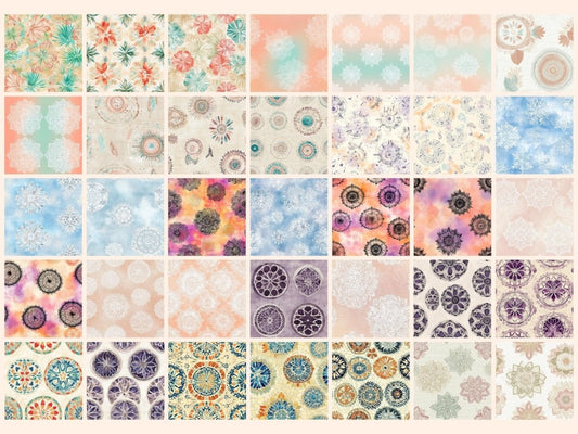 Mandalas Pattern Senza Soluzione di Continuità Carte Digitali