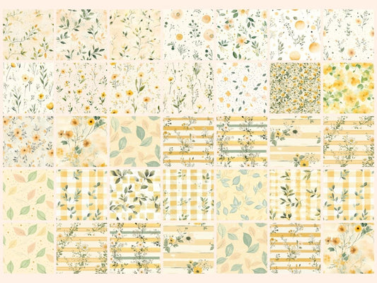 Carta Digitale Pattern Senza Soluzione di Continuità Meadow Glow