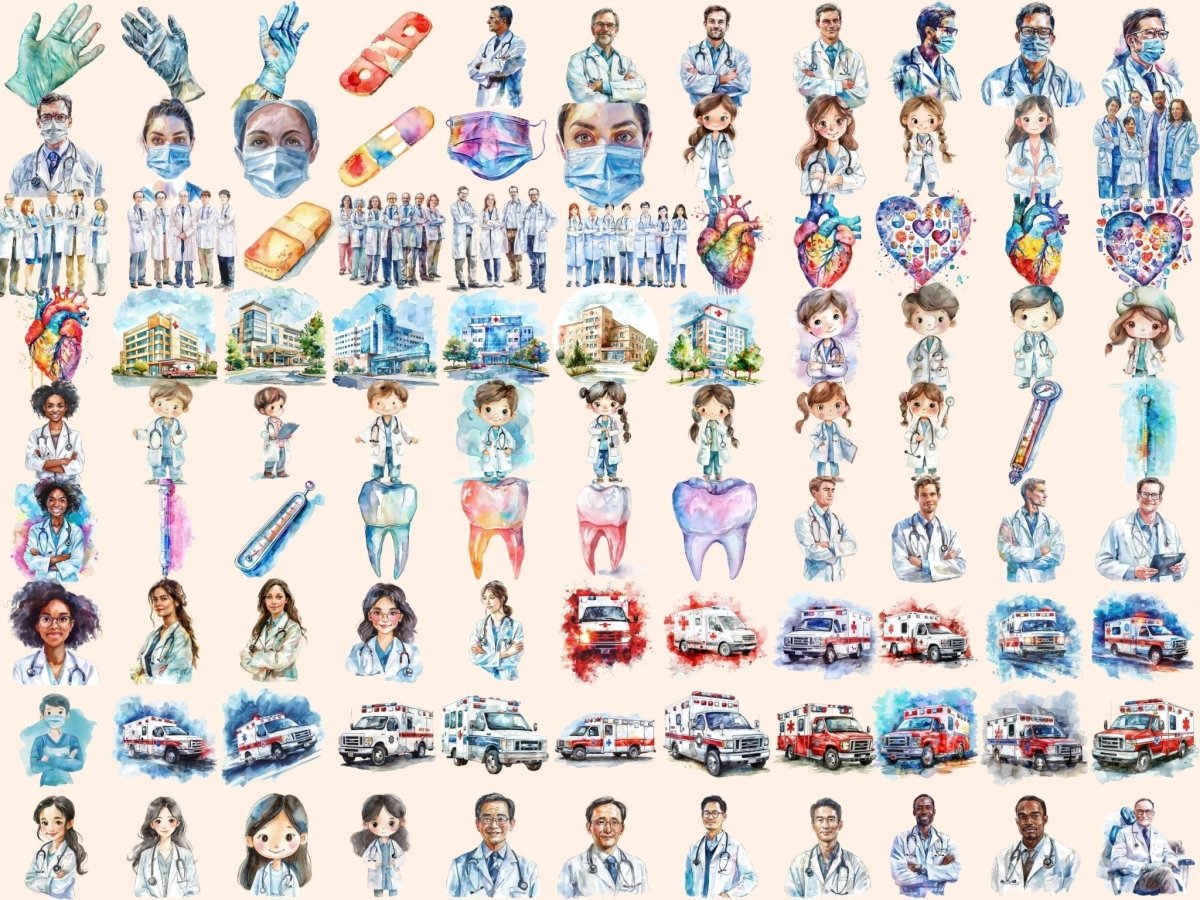 Medical Watercolor Clipart doctor clipart - Wonders Artist