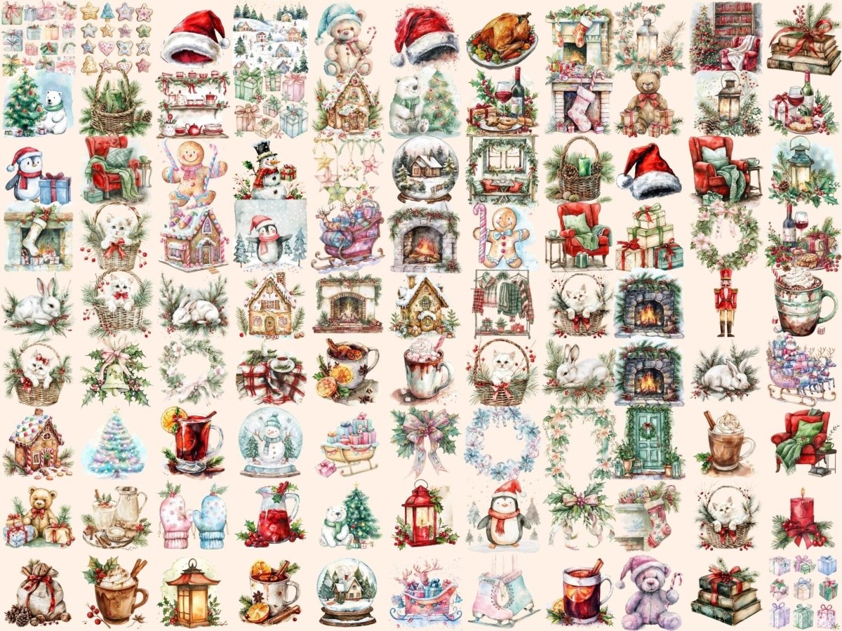 Merry and Bright Watercolor Clipart Bright Christmas - Wonders Artist