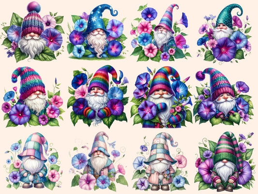 Morning Glory Gnomes (P2) Clipart
