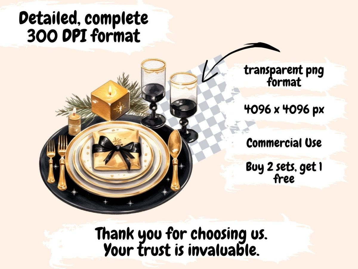 New Year's 2024 Watercolor Clipart - High - Quality Instant Digital Download for Creative Projects