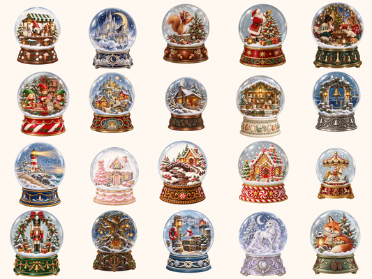 Christmas Snow Globes Clipart