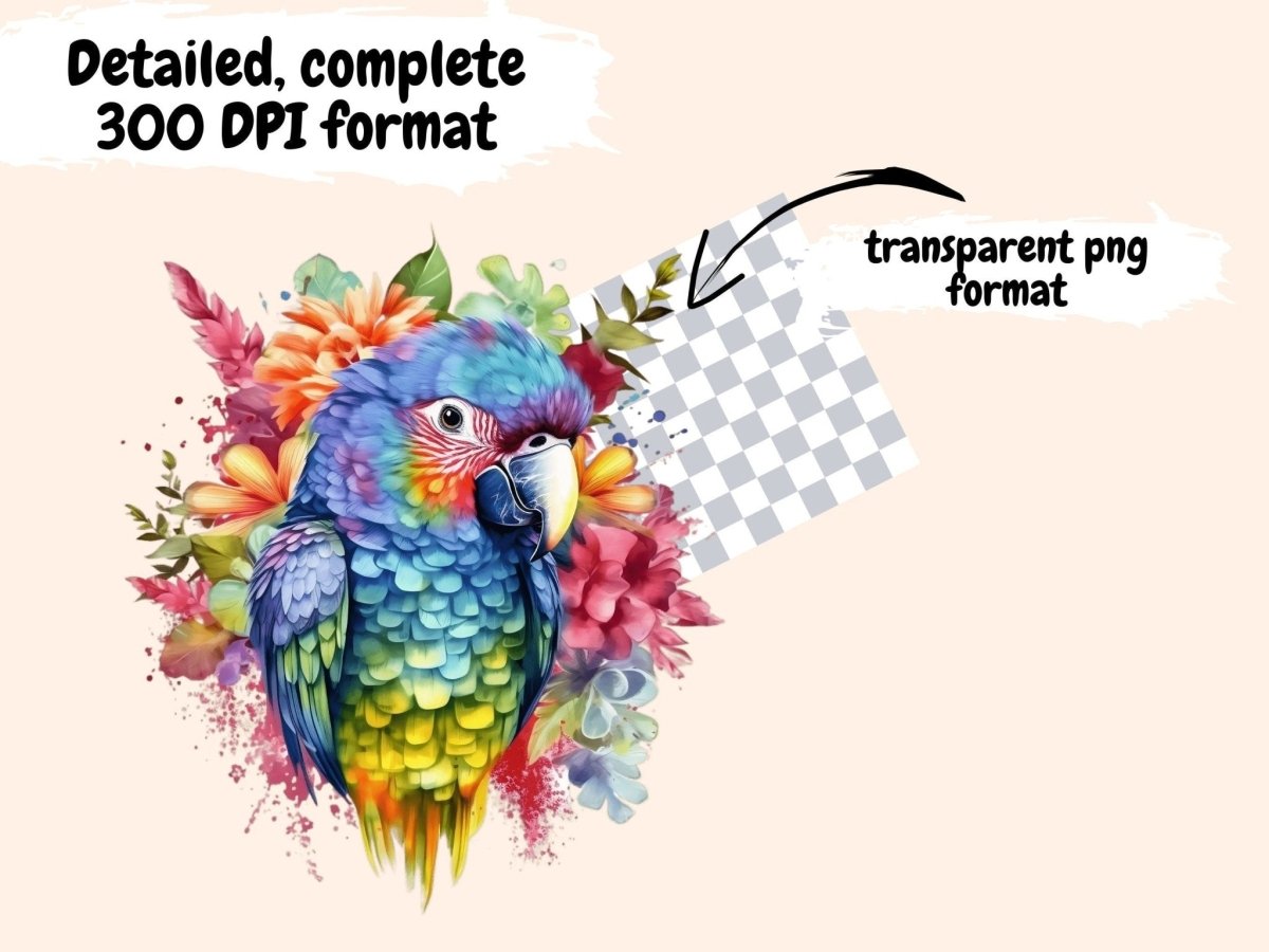 Parrots Watercolor Clipart birds clipart - Wonders Artist