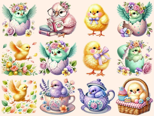Clipart Pulcini Pastello