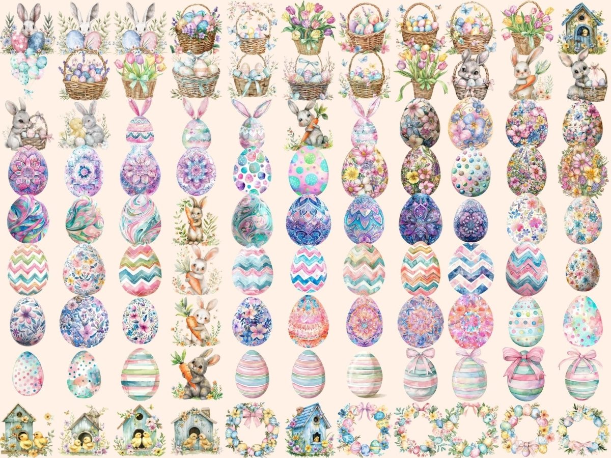 Pastel Easter Watercolor Clipart Easter Clipart - Wonders Artist