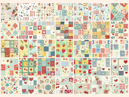 Carta digitale con motivo patchwork picnic senza soluzione di continuità