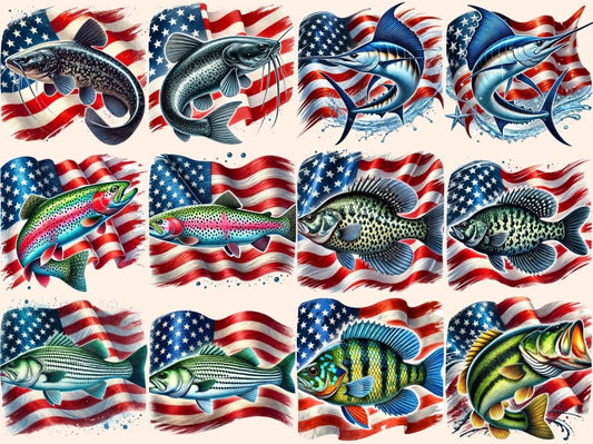 Pesce Patriottico (P2) Clipart