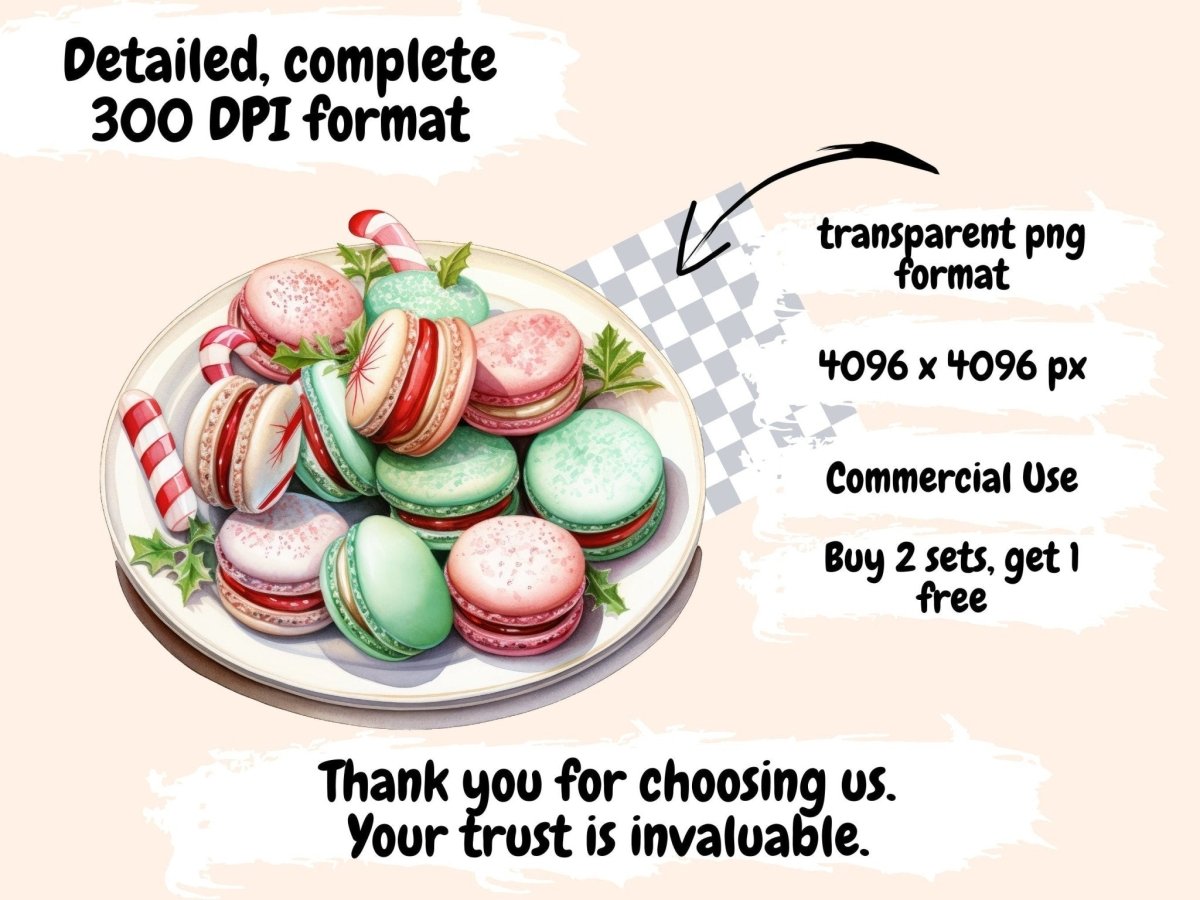 Peppermint Desserts Watercolor Clipart christmas clipart - Wonders Artist