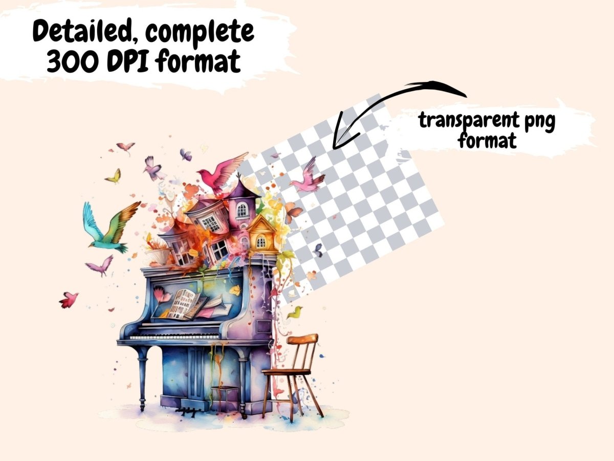 Piano Watercolor Clipart antique piano png - Wonders Artist