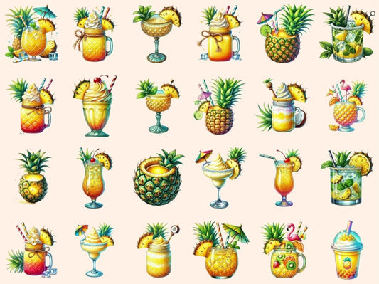 Ananas Getränke Clipart