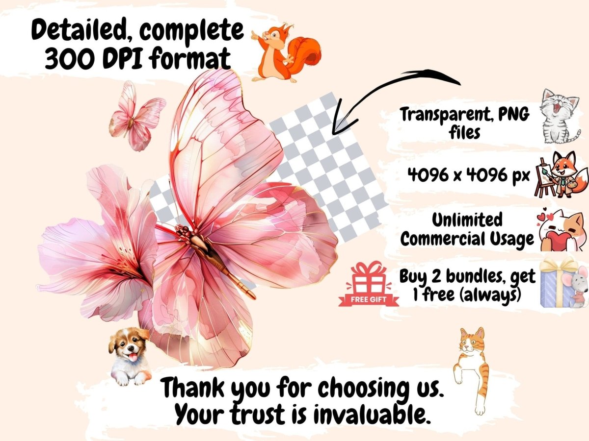 Pink Butterflies Watercolor Clipart blush butterfly png - Wonders Artist