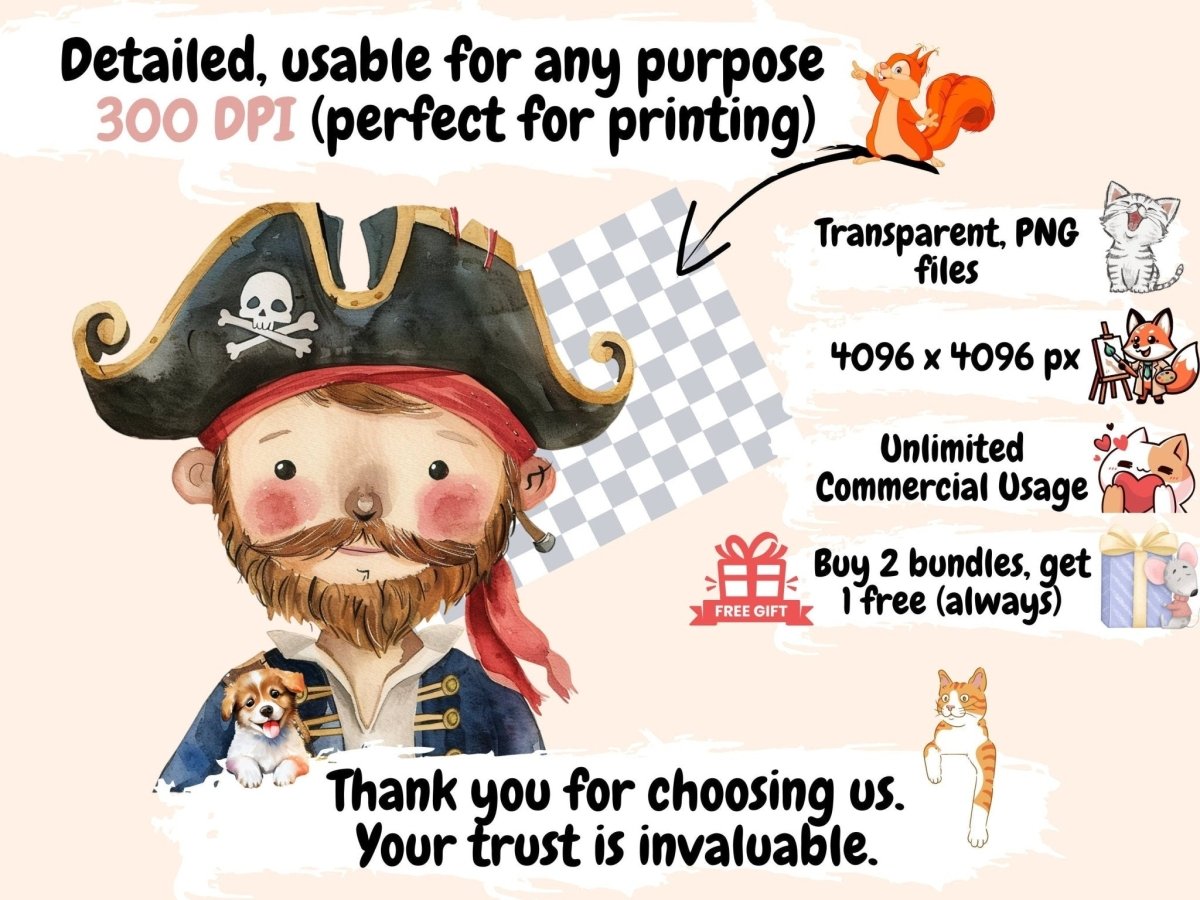 Pirate Adventure Watercolor Clipart Nautical Adventure - Wonders Artist