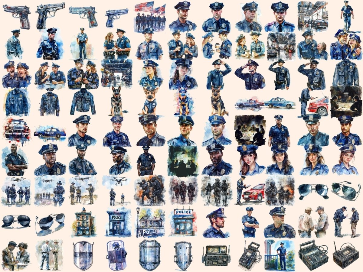 Police Watercolor Clipart law enforcement png - Wonders Artist