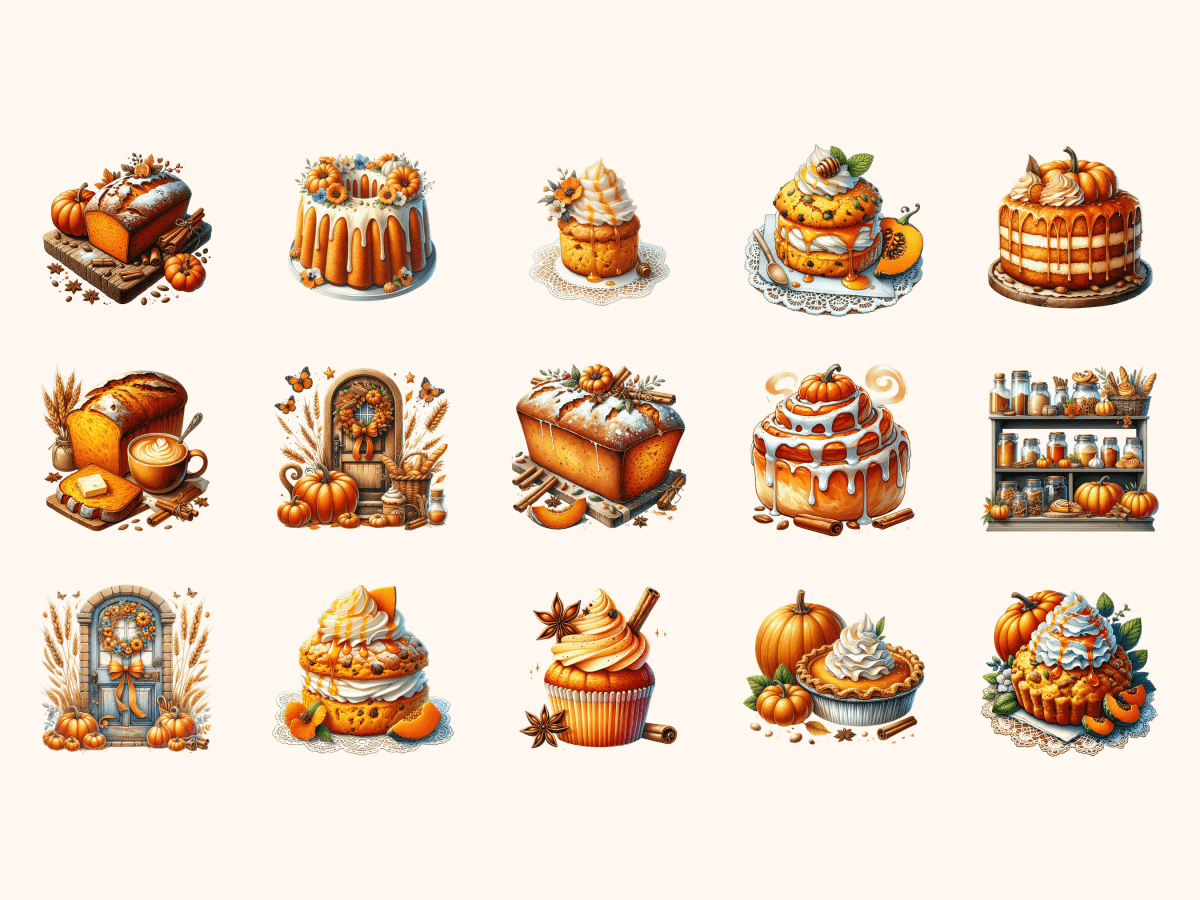 Pumpkin Bakery Clipart All Bundles Clipart Line Art - WondersArtist