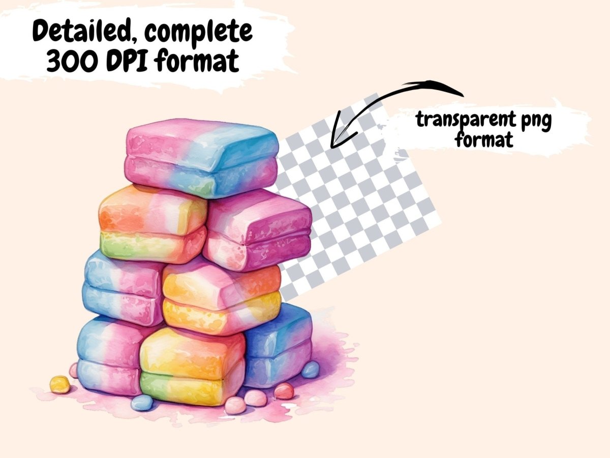 Rainbow Desserts Watercolor Clipart cake clipart - Wonders Artist