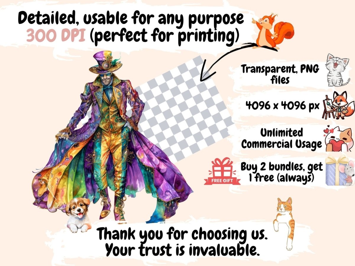 Rainbow Steampunk Watercolor Clipart multicolor clipart - Wonders Artist