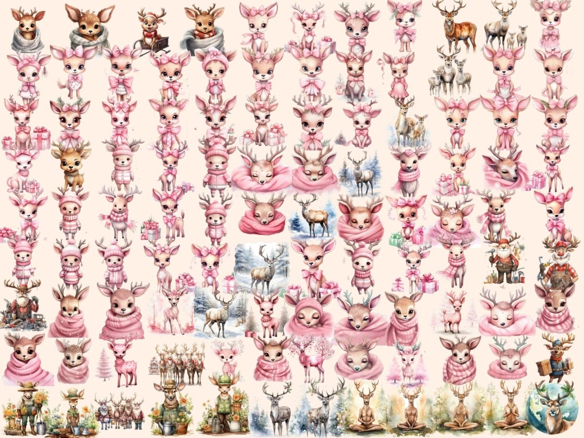 Reindeer Watercolor Clipart christmas clipart - Wonders Artist