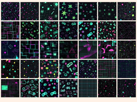 Carta Digitale con Motivo Seamless Retro Arcade