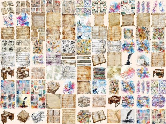 คลิปอาร์ตสีน้ำ Retro Paper & Melody