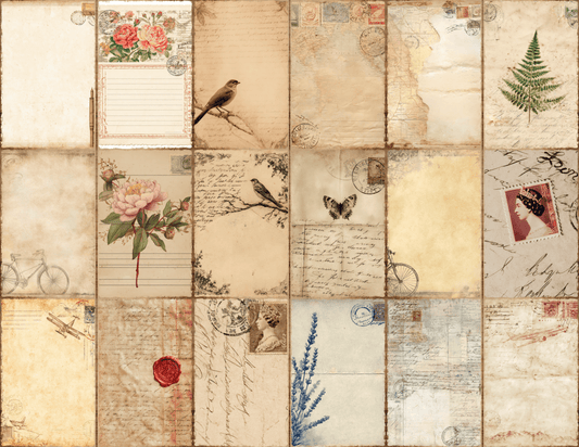 Retro Postcards Journal Pages