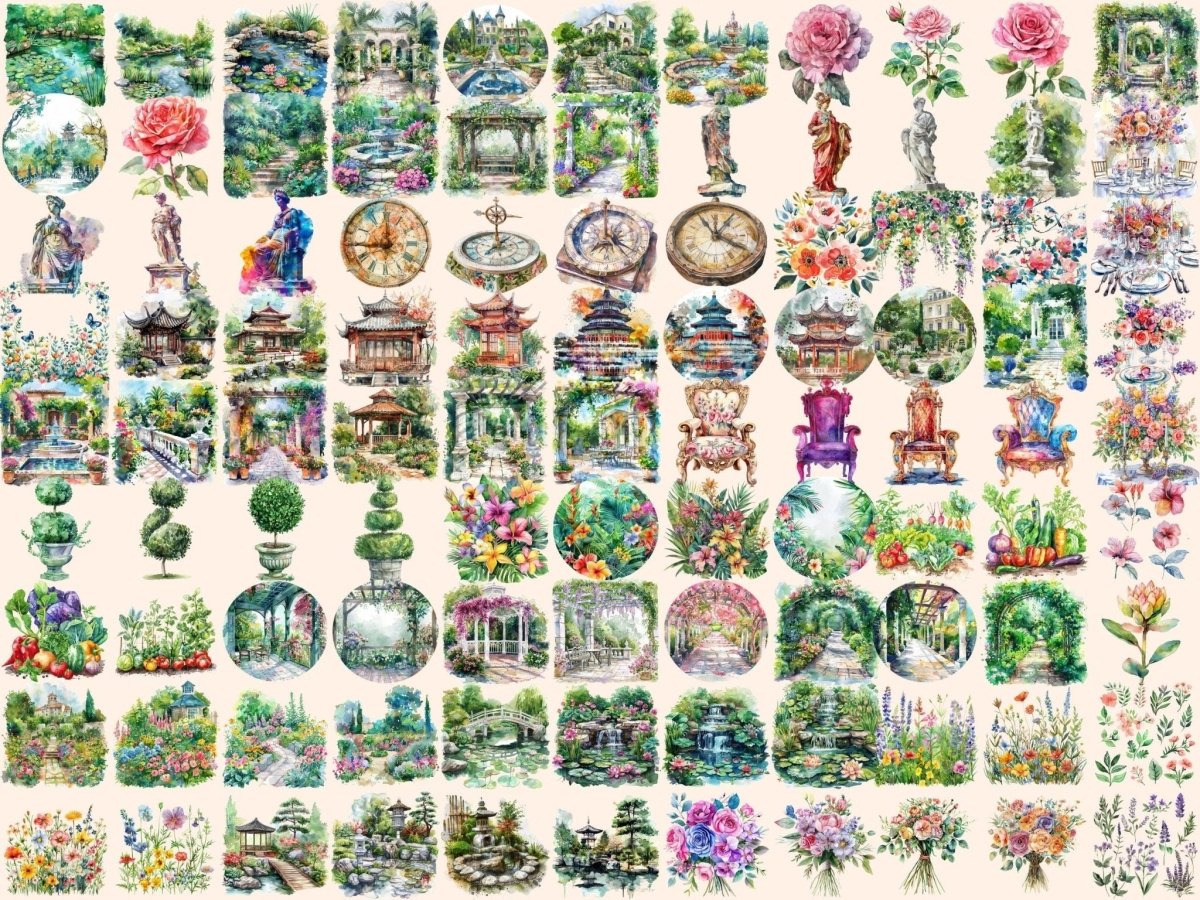 Royal Garden Watercolor Clipart botanical clipart - Wonders Artist
