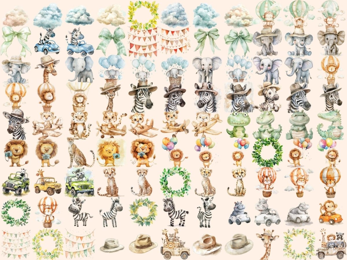 Safari Tour Watercolor Clipart African Safari - Wonders Artist