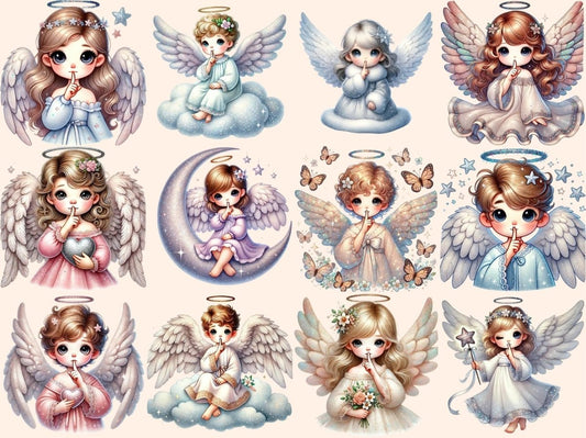 Shushing Angels Clipart