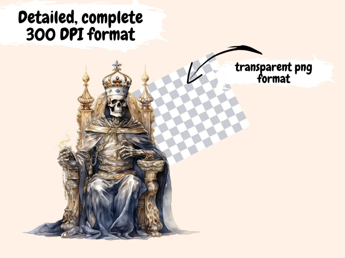 Skeletons Watercolor Clipart eerie clipart - Wonders Artist