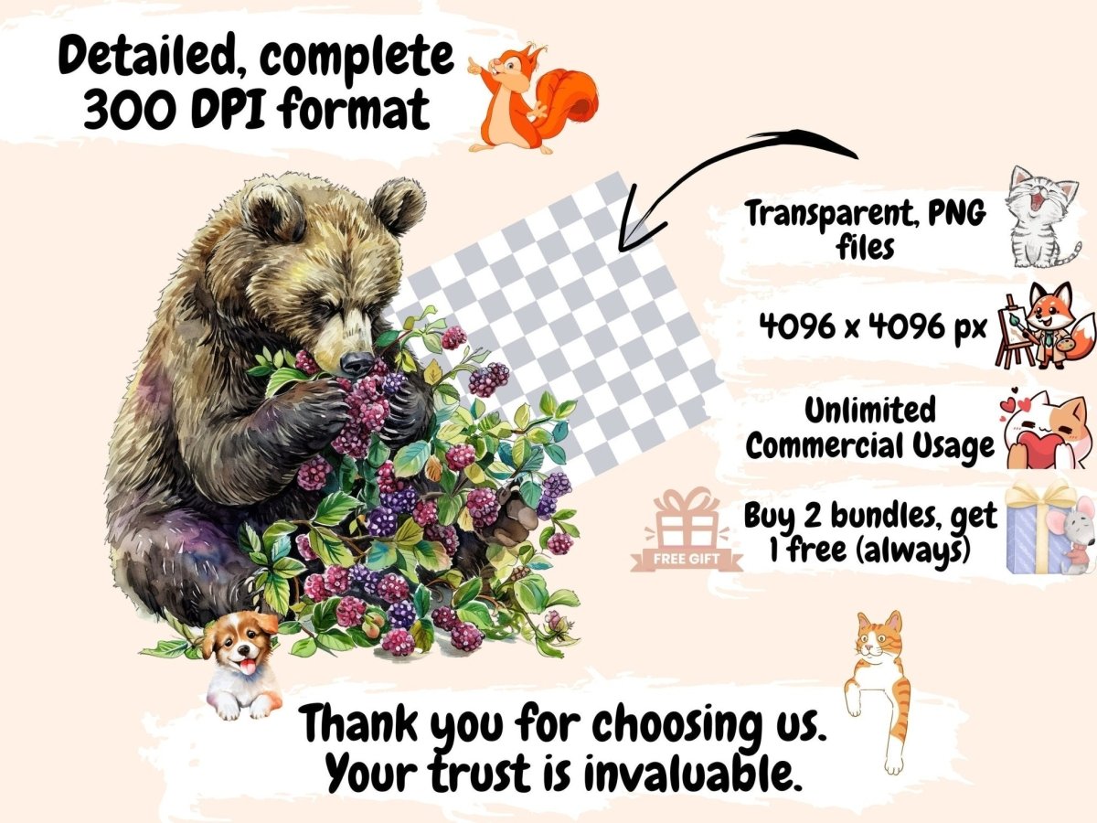 Spring Bears Watercolor Clipart bear clipart - Wonders Artist