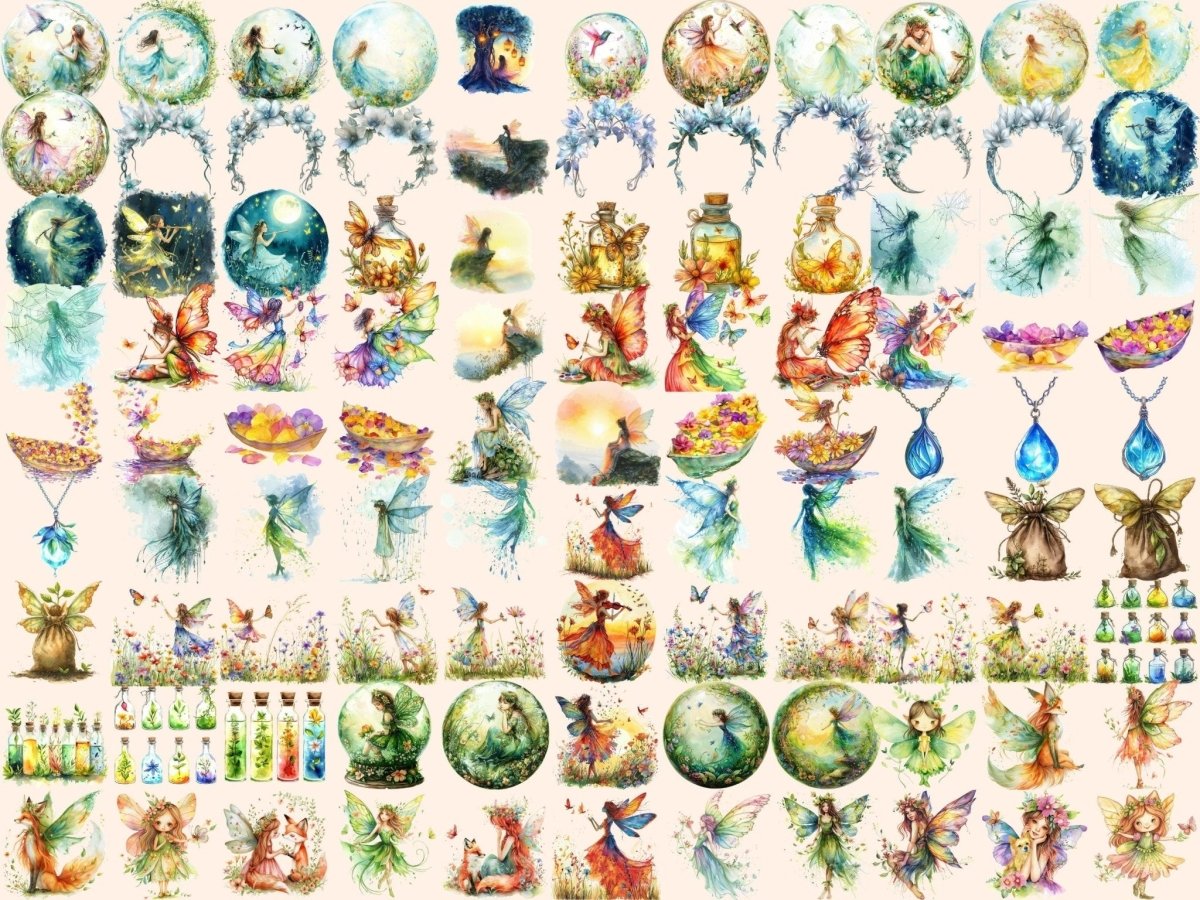 Spring Fairies Watercolor Clipart fairies graphics - Wonders Artist
