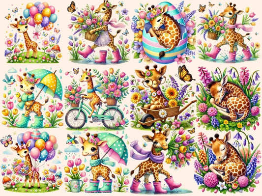 Clipart di giraffe primaverili