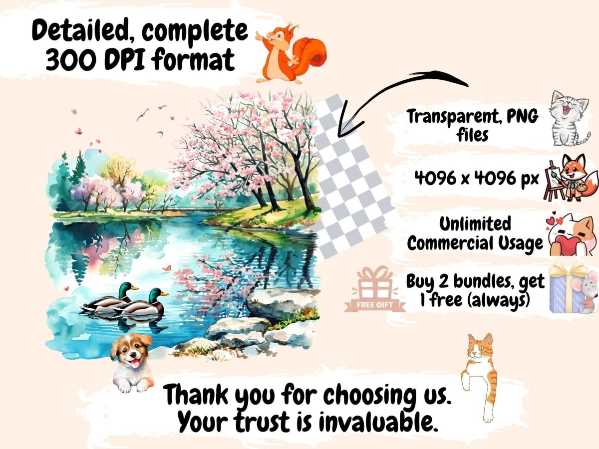 Spring Lakes Watercolor Clipart lake clipart - Wonders Artist