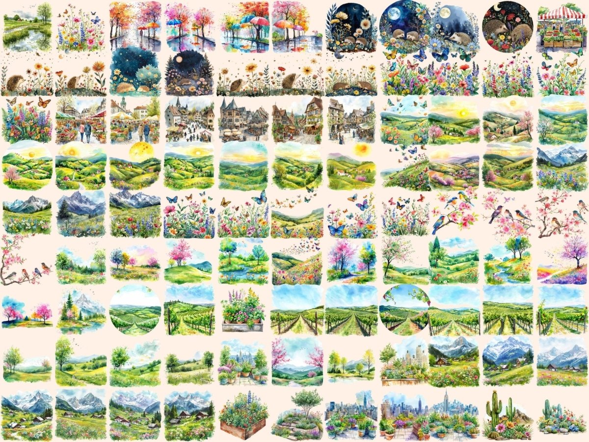 Spring Landscapes Watercolor Clipart nature landscape png - Wonders Artist