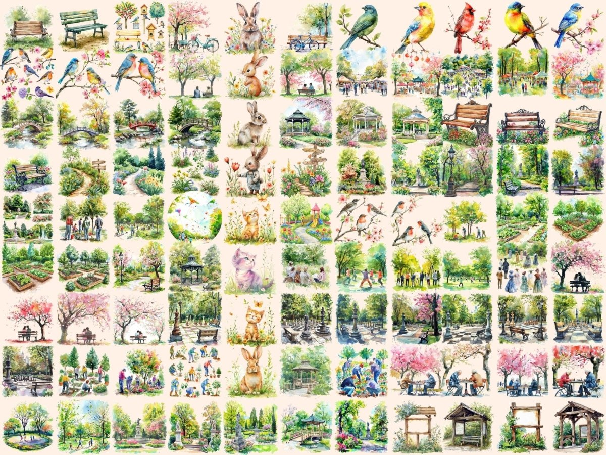 Spring Parks Watercolor Clipart park clipart - Wonders Artist