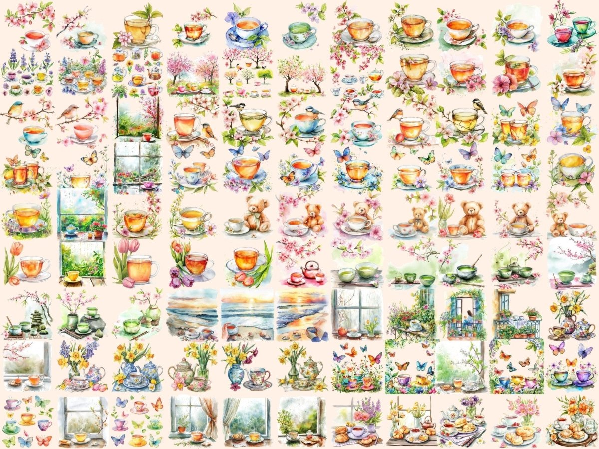 Spring Tea Watercolor Clipart spring clipart - Wonders Artist