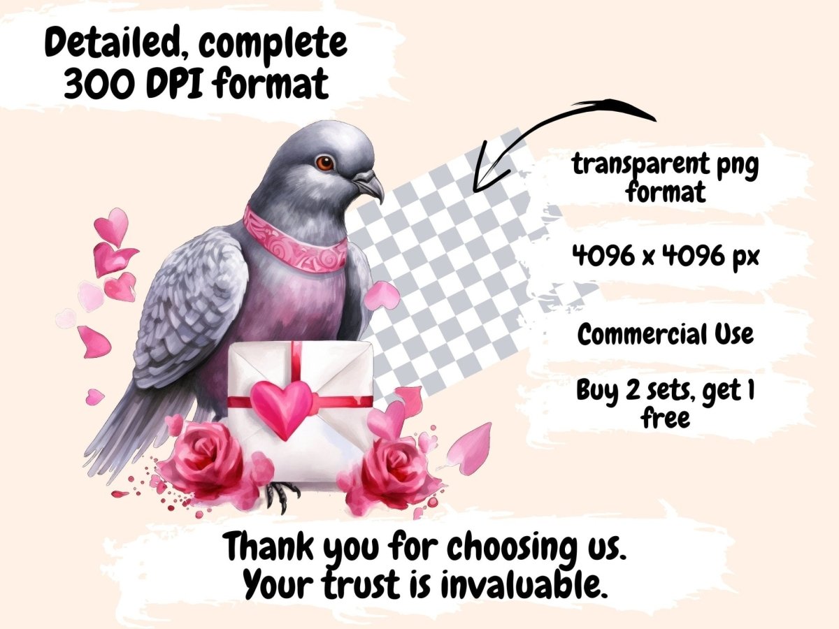 St. Valentine's Day Birds Watercolor Clipart bird hearts clipart - Wonders Artist