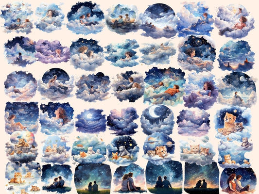Clipart de Aquarela de Observação de Estrelas